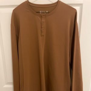 BYLT brown drop cut long sleeve - large